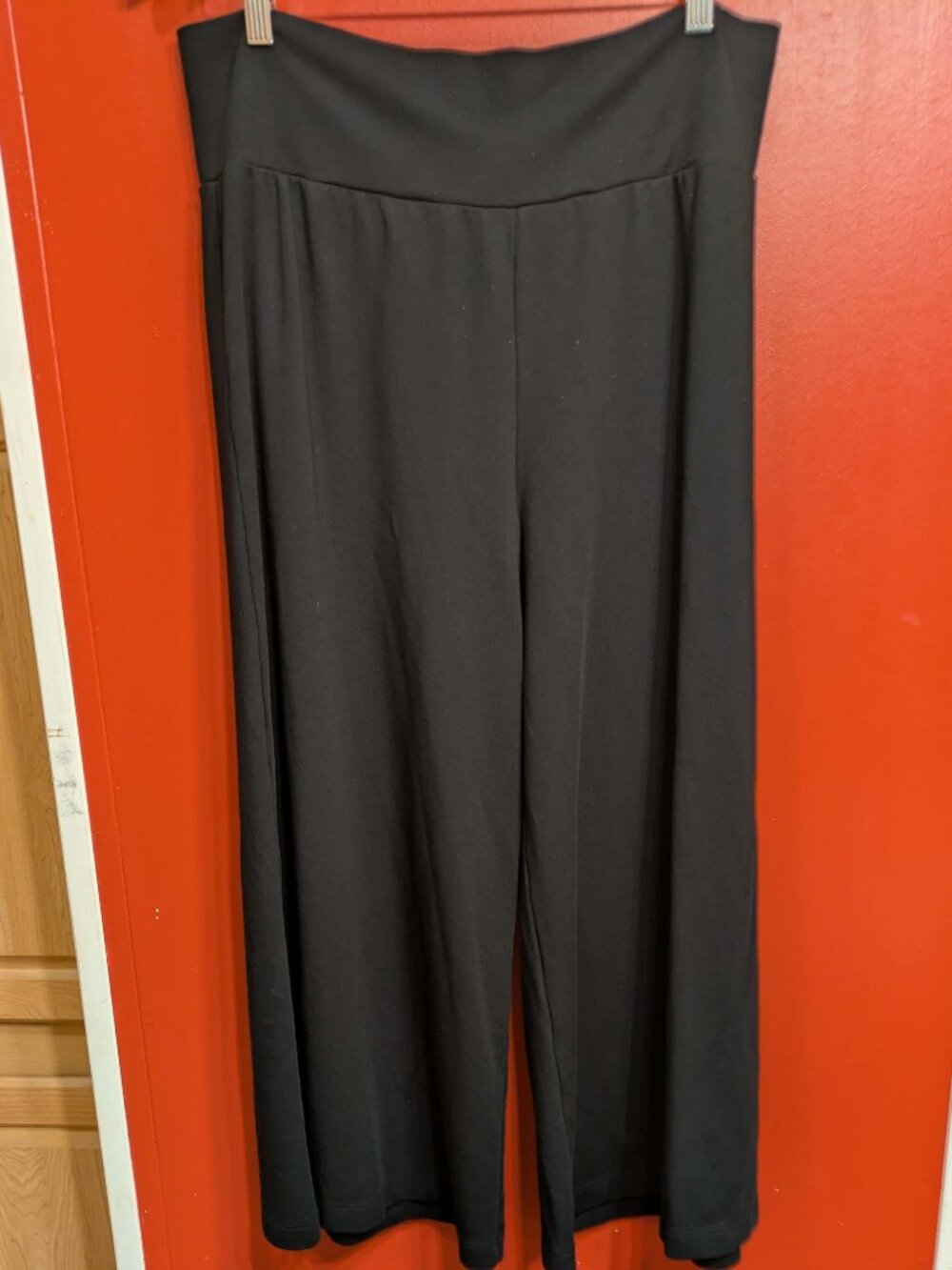 Bryn Walker Ultra Wide Leg Pants Black Modal Nylon Spandex Lagenlook Size Large